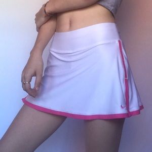 pink and white nike skort